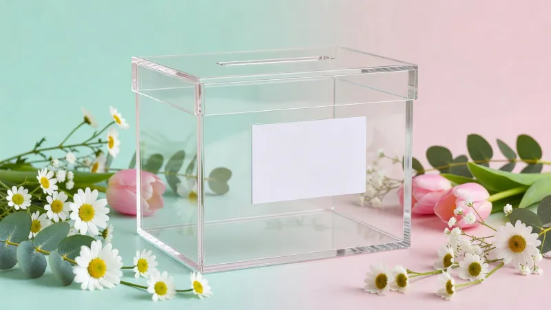 Acrylic Locked Donation Box with Sign